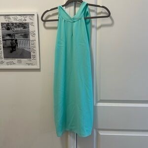 Mint lined tie neck dress